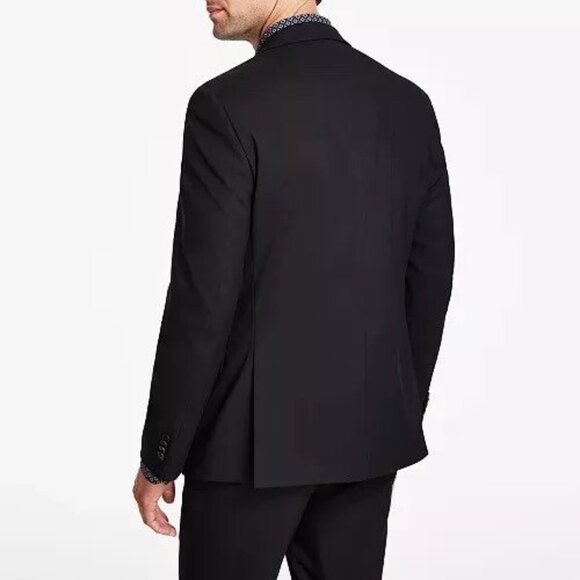 38R ALFANI Men's Suit Jacket Black Solid Classic Fit‎ Stretch E01034 - Picture 7 of 8